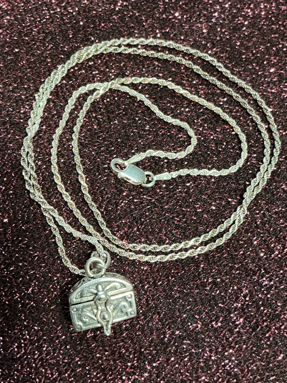 Vintage Prayer Box on 925 Rope Chain